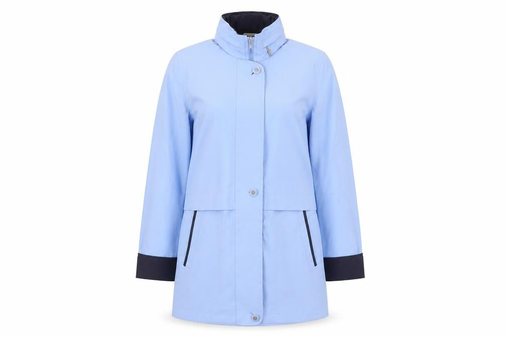 Marks & Spencer Womens Blue Overcoat Coat Size 8 Zip - Lightweight