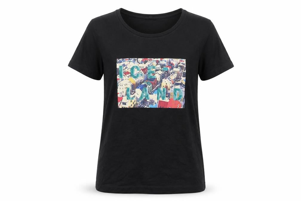 VERO MODA Womens Black Cotton Basic T-Shirt Size M Round Neck - Iceland