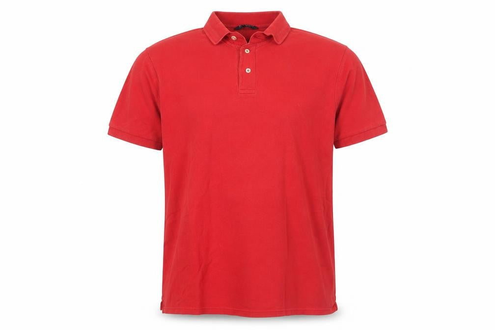 Marks & Spencer Mens Red Cotton Polo Size L Collared Button