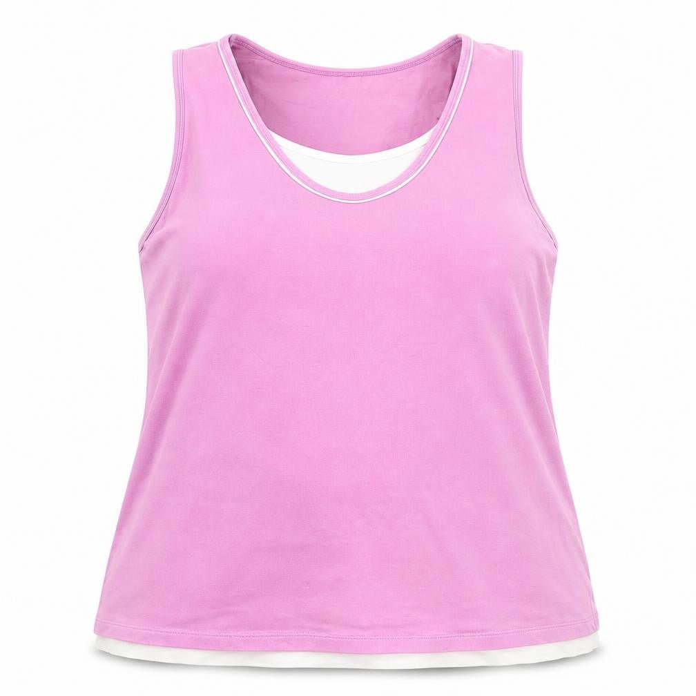 Marks & Spencer Womens Purple Cotton Basic Tank Size 16 Scoop Neck