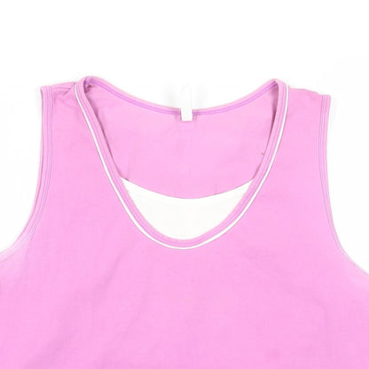Marks & Spencer Womens Purple Cotton Basic Tank Size 16 Scoop Neck