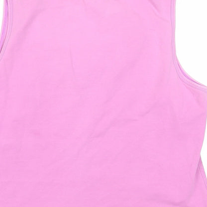 Marks & Spencer Womens Purple Cotton Basic Tank Size 16 Scoop Neck
