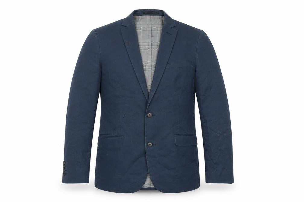 Mininum Mens Blue Cotton Jacket Blazer Size 46 Regular