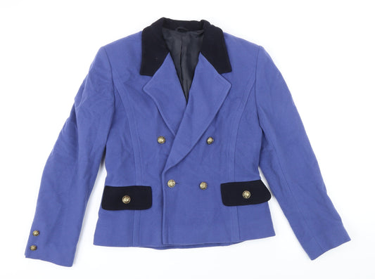 Country Cassics Womens Blue Jacket Blazer Size 10 Button