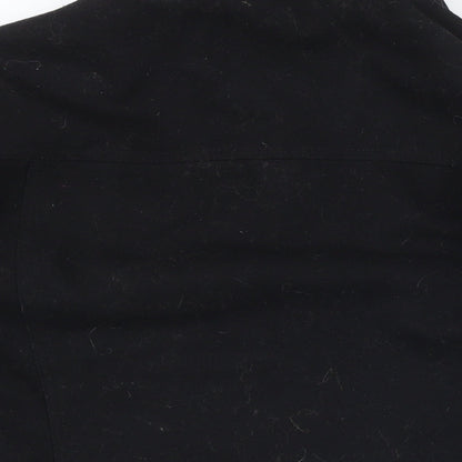 Brand and care label for ASOS men’s black jacket, size L, button
