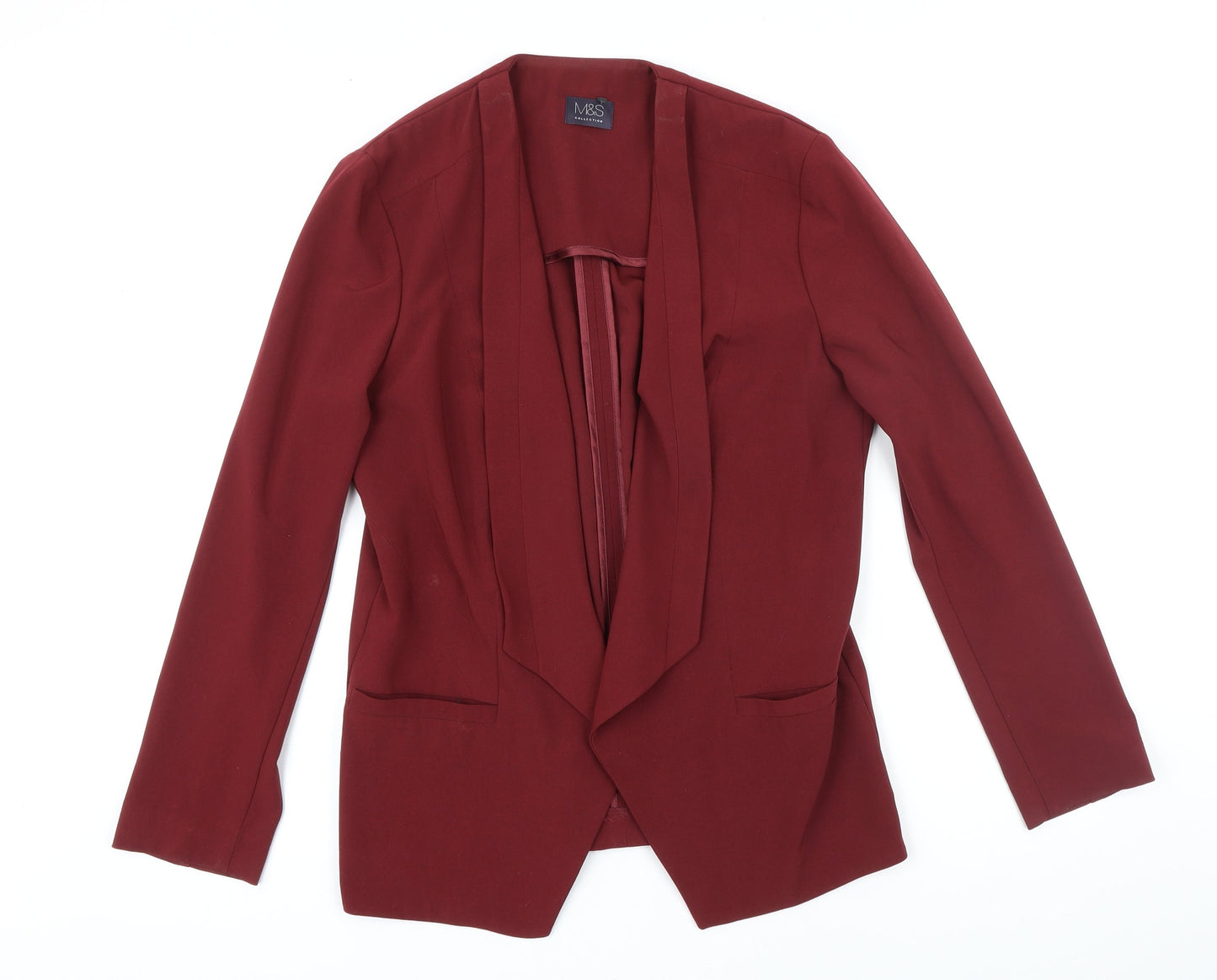 M&S Womens Red Jacket Blazer Size 10