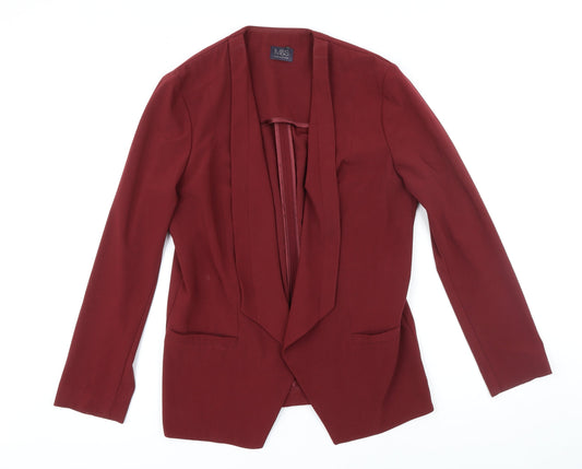 M&S Womens Red Jacket Blazer Size 10