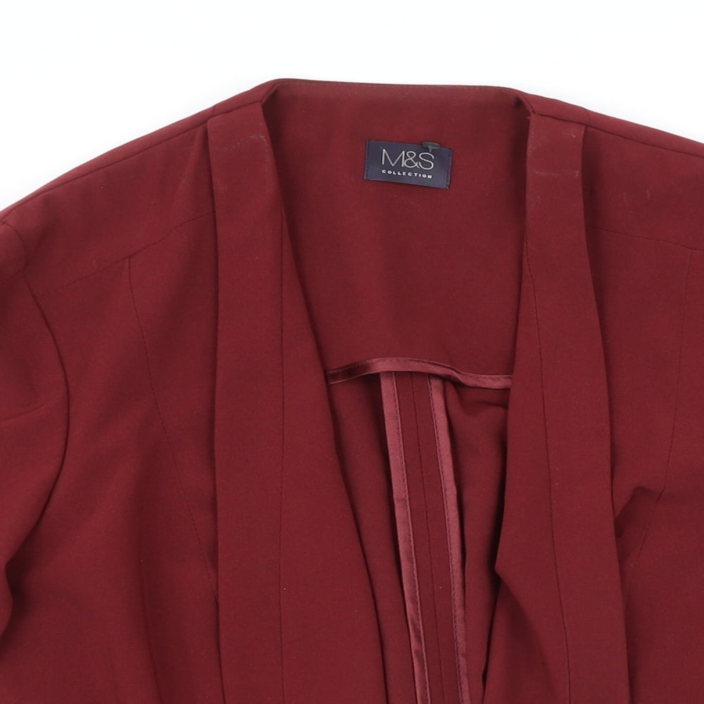 M&S Womens Red Jacket Blazer Size 10