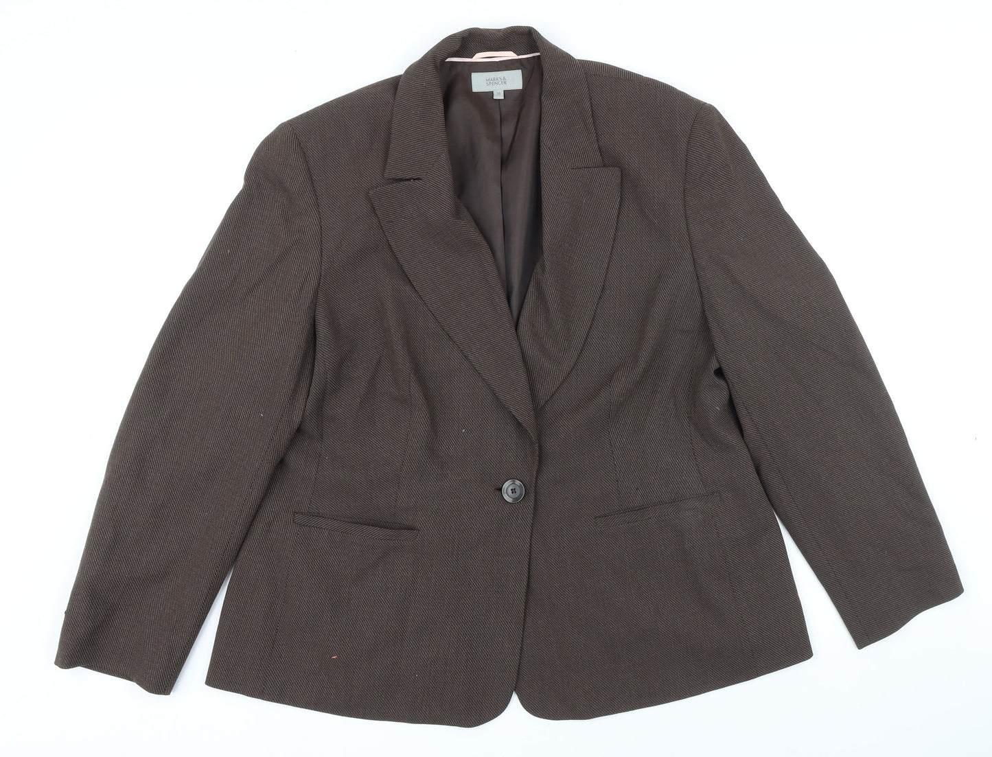 M&S Womens Brown Gilet Blazer Size 20 Button