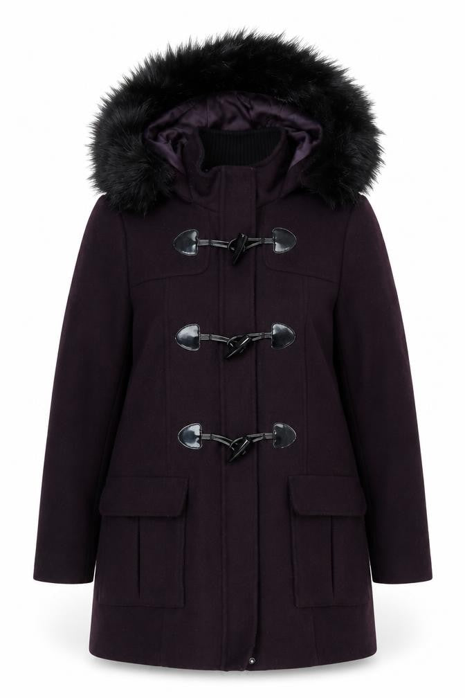 Marks & Spencer Womens Purple Overcoat Coat Size 14 Zip