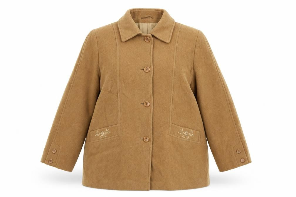 Gray & Osbourn Womens Brown Overcoat Coat Size 16 Button