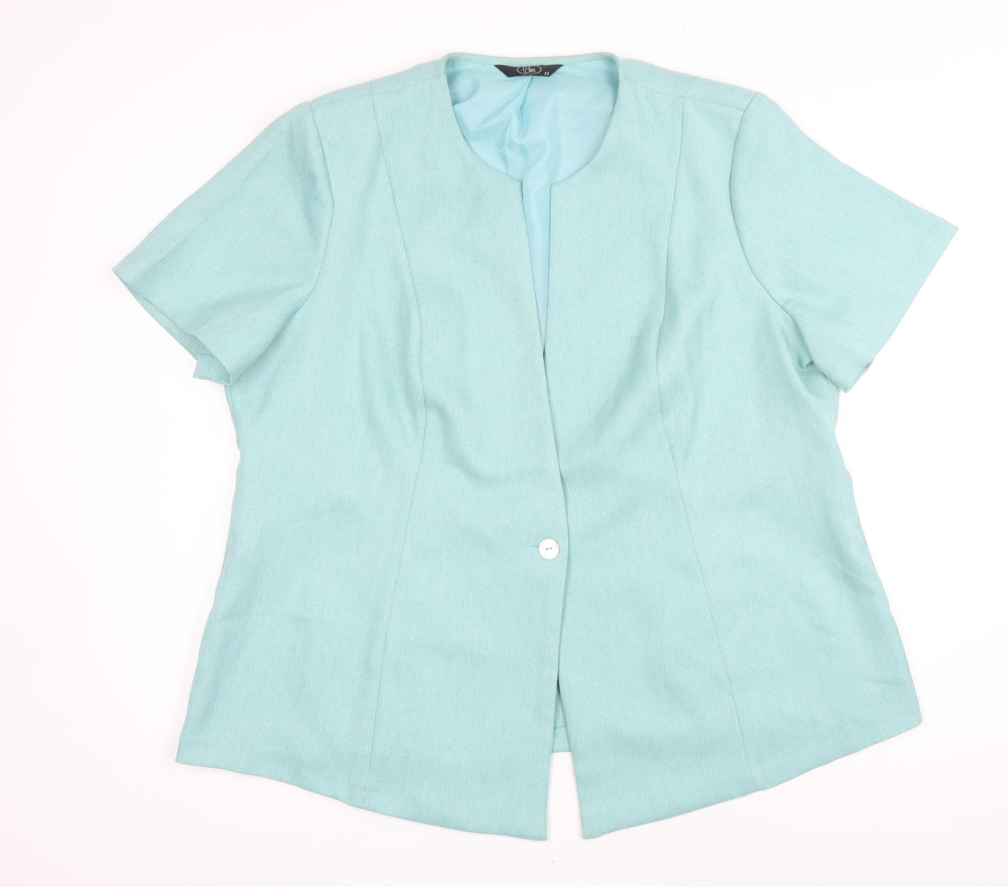 BM Womens Green Jacket Blazer Size 22 Button
