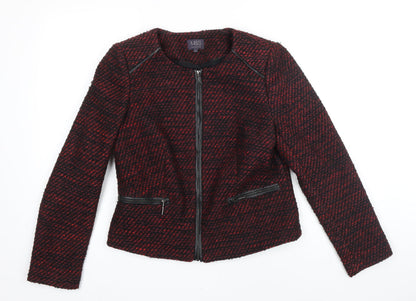 Marks & Spencer Womens Multicoloured Geometric Jacket Size 12 Zip