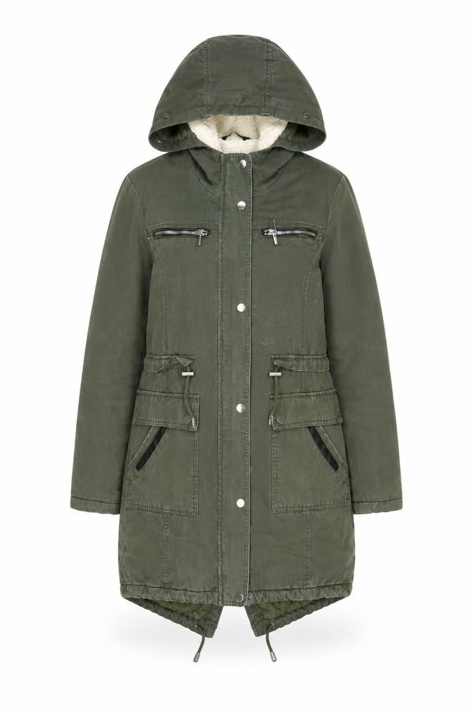 Select Womens Green Parka Coat Size 8 Zip