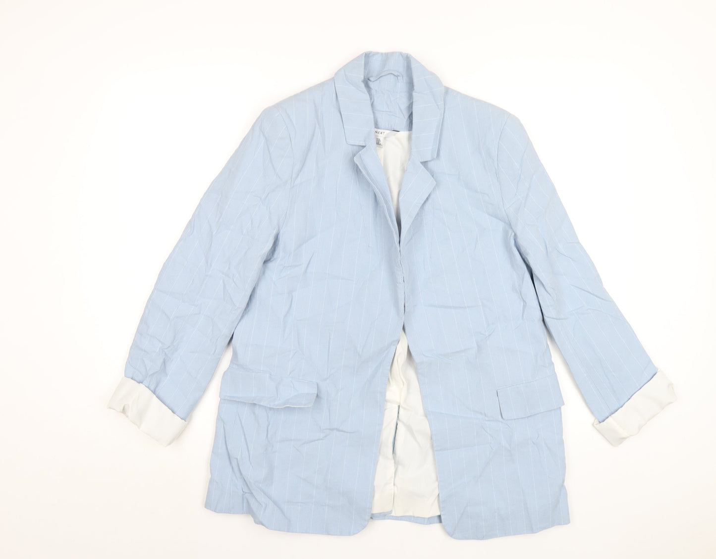 NEXT Womens Blue Striped Jacket Blazer Size 12
