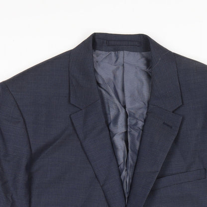 Close-up detail of Autograph men’s blue polyamide jacket blazer, size 42, regular