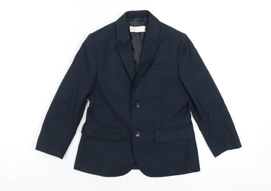 H&M Boys Blue Jacket Blazer Size 4-5 Years Button