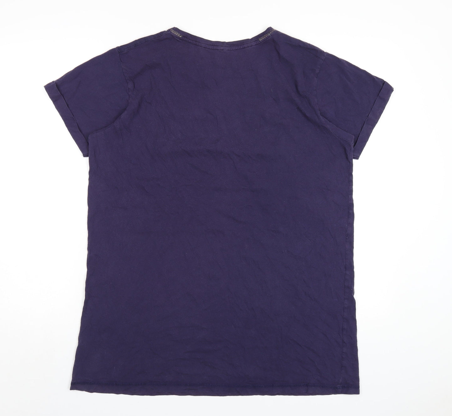 Disney Womens Purple Solid Cotton Top Pyjama Top Size S