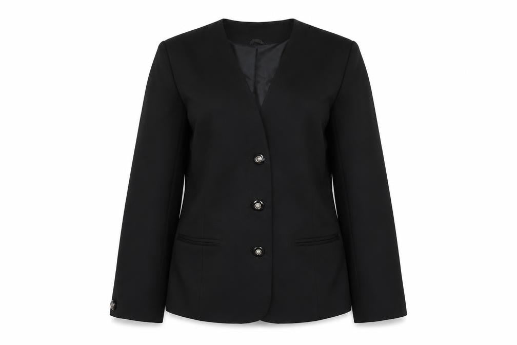 Classics Womens Black Jacket Size 10 Button
