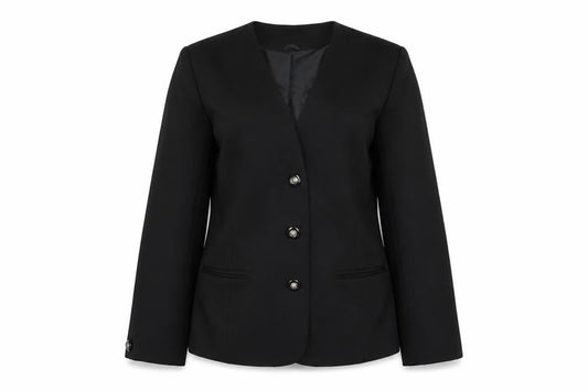 Classics Womens Black Jacket Size 10 Button