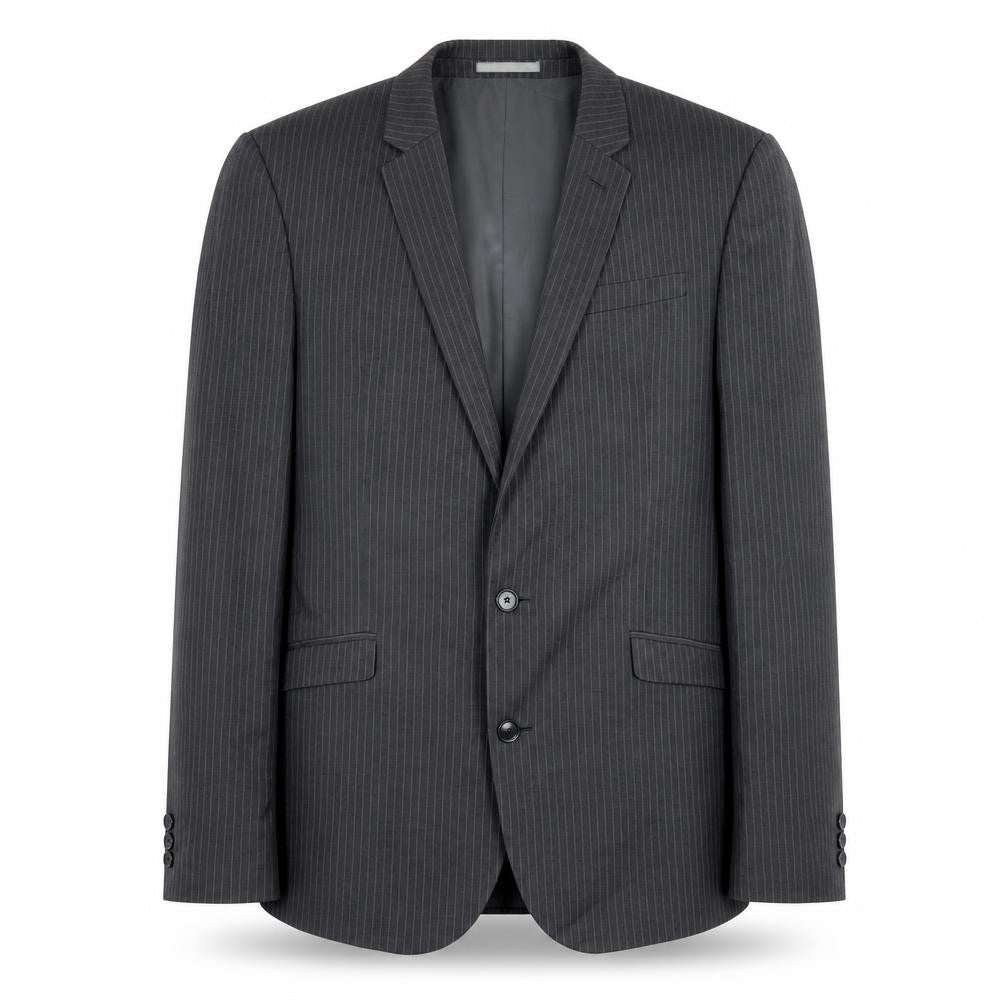 NEXT Mens Grey Striped Polyester Jacket Blazer Size 40 Regular