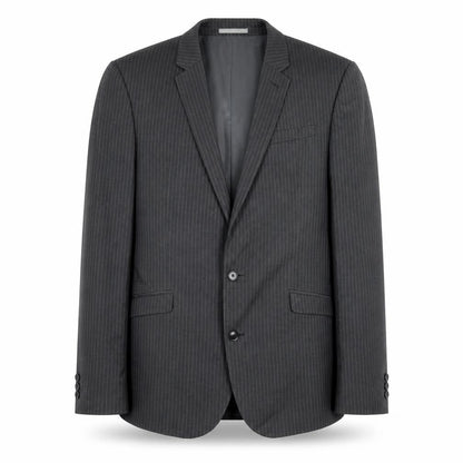 Next Mens Grey Striped Polyester Jacket Blazer Size 40 Regular