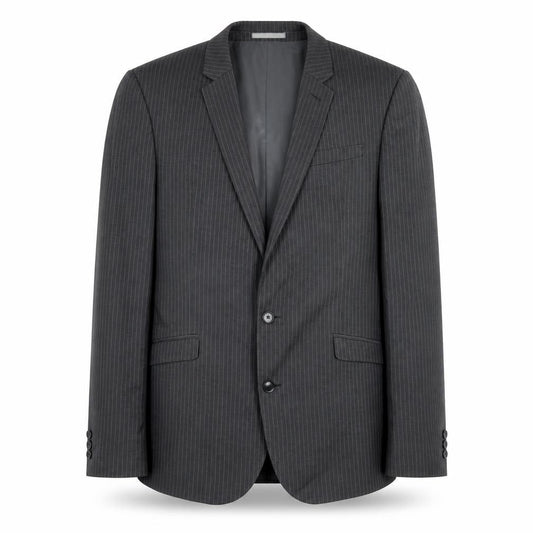 Next Mens Grey Striped Polyester Jacket Blazer Size 40 Regular