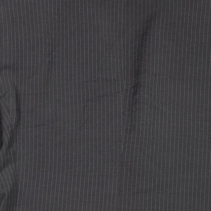Next Mens Grey Striped Polyester Jacket Blazer Size 40 Regular
