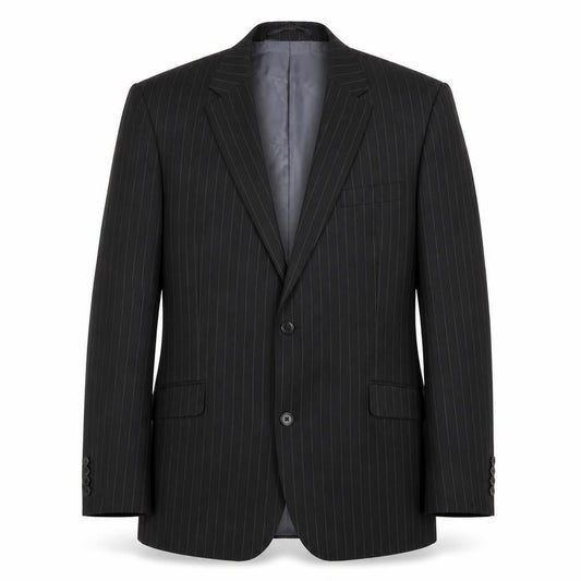 French Connection Mens Black Striped Wool Jacket Blazer Size 42 Regular