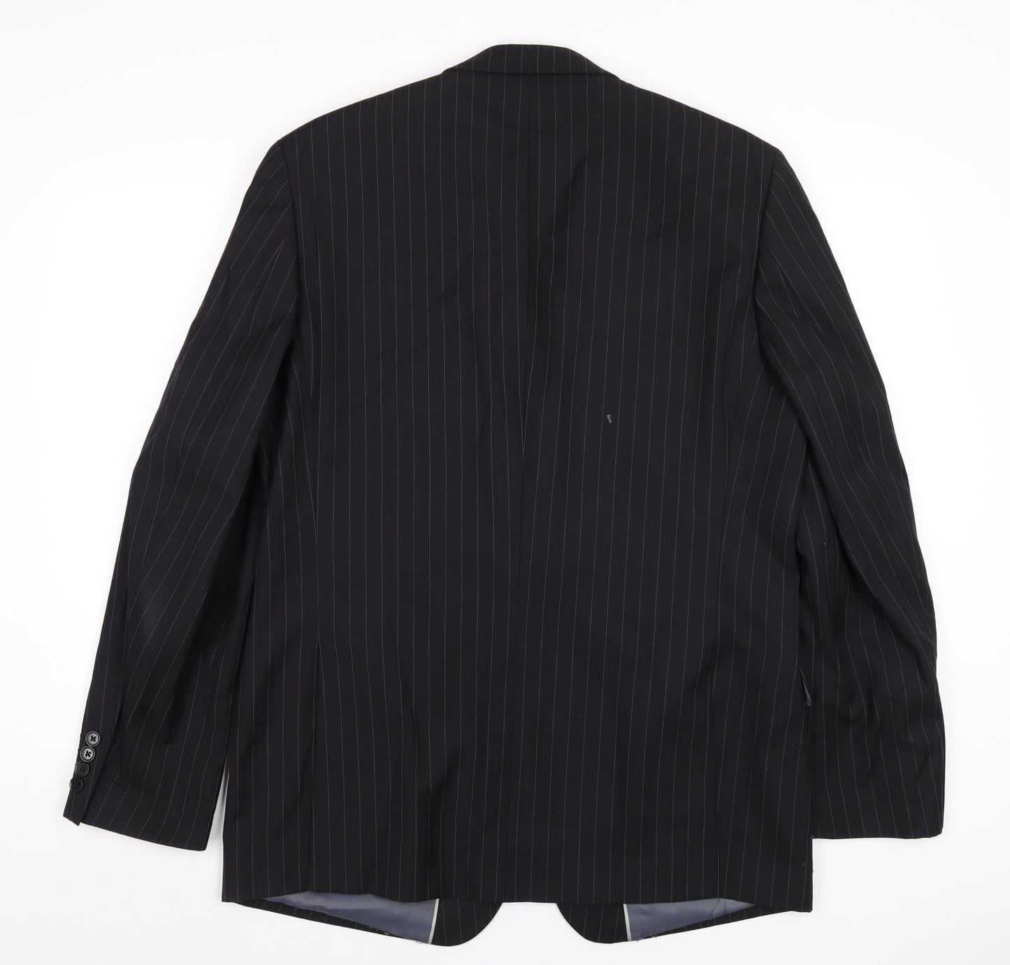 French Connection Mens Black Striped Wool Jacket Blazer Size 42 Regular