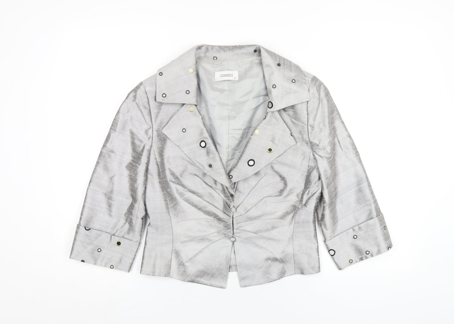 Condici Womens Grey Jacket Size 10 Button