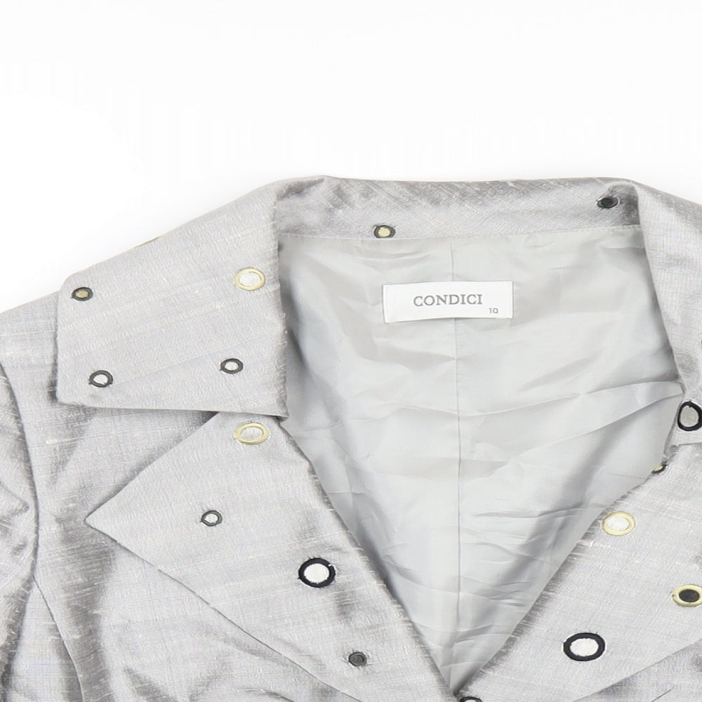 Condici Womens Grey Jacket Size 10 Button