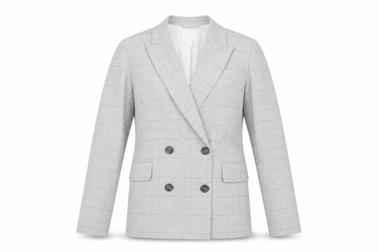 H&M Mens Grey Plaid Polyester Jacket Blazer Size XS Regular