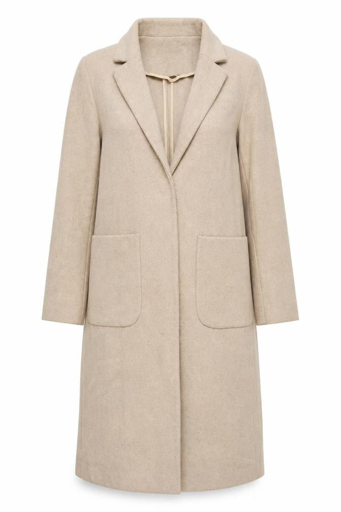 Topshop Womens Beige Overcoat Coat Size 8 Snap