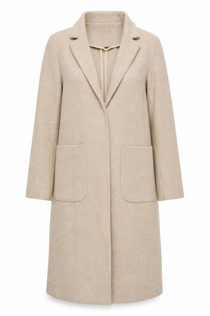 Topshop Womens Beige Overcoat Coat Size 8 Snap