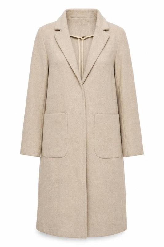 Topshop Womens Beige Overcoat Coat Size 8 Snap