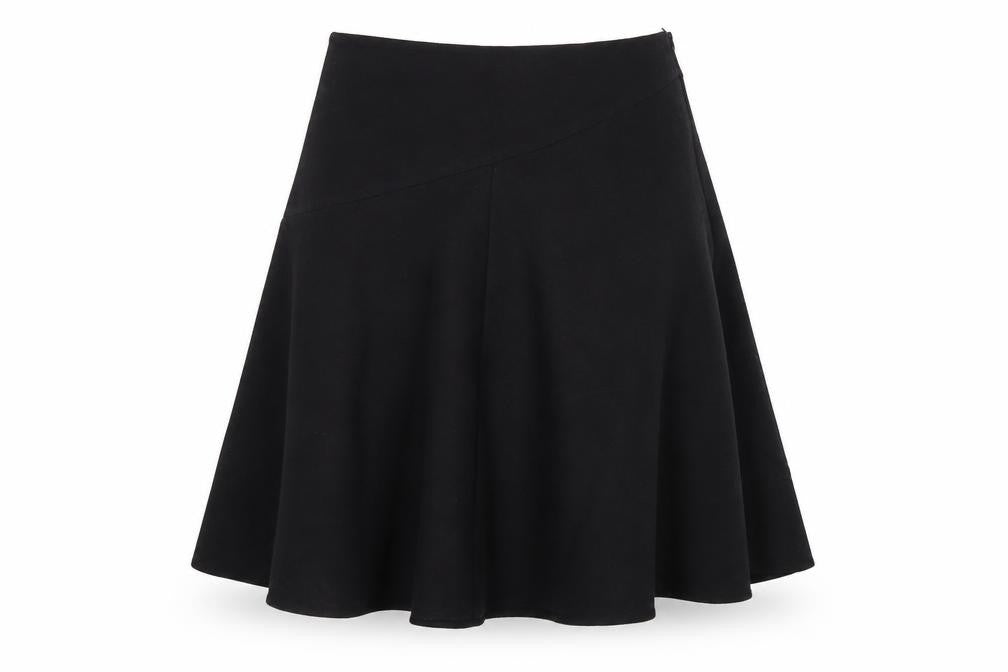 Country Casuals Womens Black Polyester A-Line Skirt Size 14 Zip