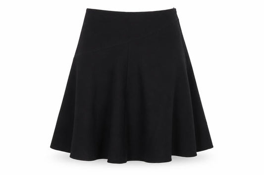 Country Casuals Womens Black Polyester A-Line Skirt Size 14 Zip