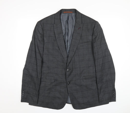 Burton Mens Grey Polyester Jacket Blazer Size 46 Regular