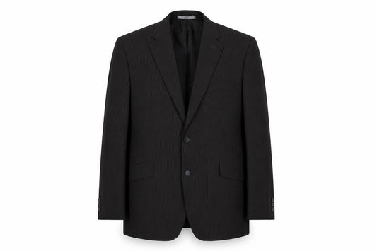 Karl Jackson Mens Brown Striped Polyester Jacket Blazer Size 42 Regular