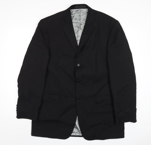Marks and Spencer Mens Black Wool Jacket Blazer Size 42 Regular