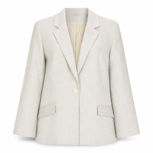 Klass Womens Beige Polyester Jacket Blazer Size 14