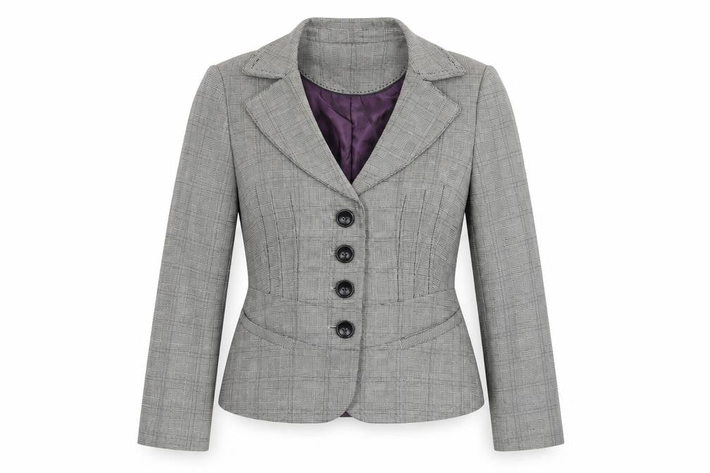 NEXT Womens Grey Plaid Polyester Jacket Blazer Size 8