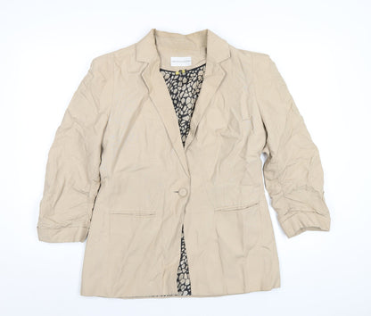 Marks & Spencer Womens Beige Jacket Blazer Size 12 Button