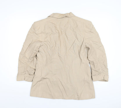 Marks & Spencer Womens Beige Jacket Blazer Size 12 Button