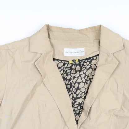 Marks & Spencer Womens Beige Jacket Blazer Size 12 Button