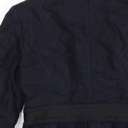 Next Womens Blue Jacket Blazer Size 8 Hook & Eye
