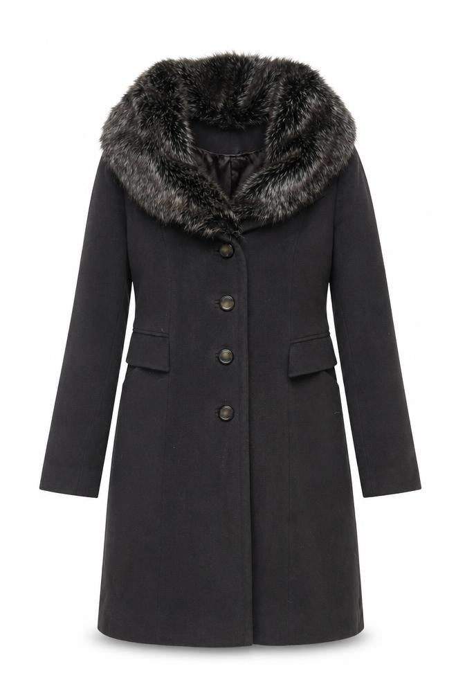Kaliko Womens Grey Overcoat Coat Size 12 Button