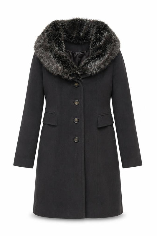 Kaliko Womens Grey Overcoat Coat Size 12 Button