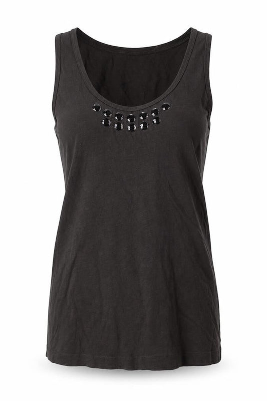 Mexx Women's Black Studded Scoop Neck Tank Top M
